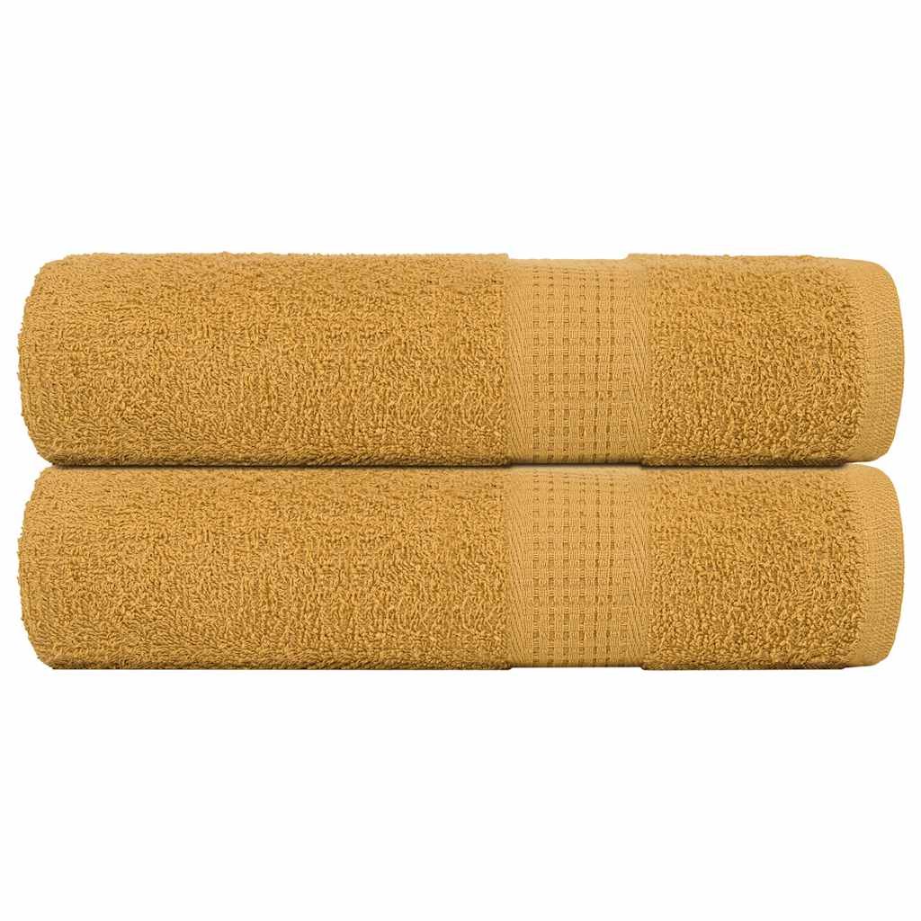 vidaXL Ręczniki prysznicowe 2 szt. Złoty 70x140cm 360 gsm 100% bawełna