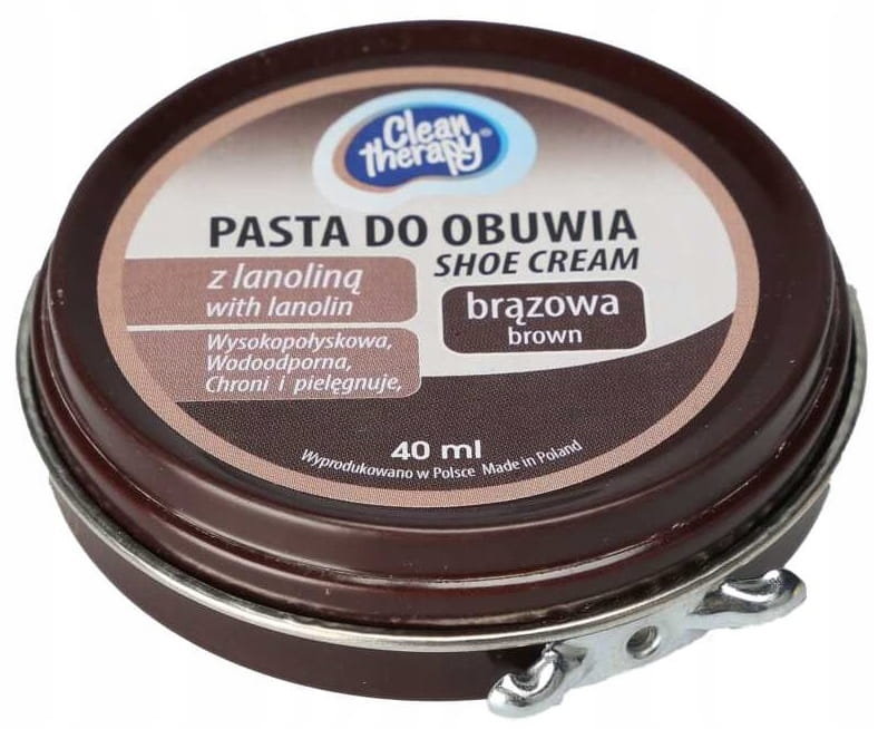 Pasta do obuwia brązowa 40 ml nabłyszczająca wodoodporna