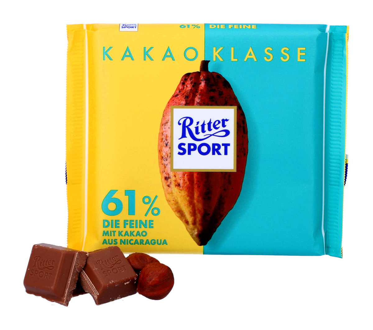 Ritter Sport, czekolada gorzka, 61% kakao, 100g