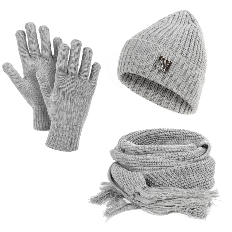 Damski zestaw zimowy czapka szal rękawiczki HZ0015 HEYO