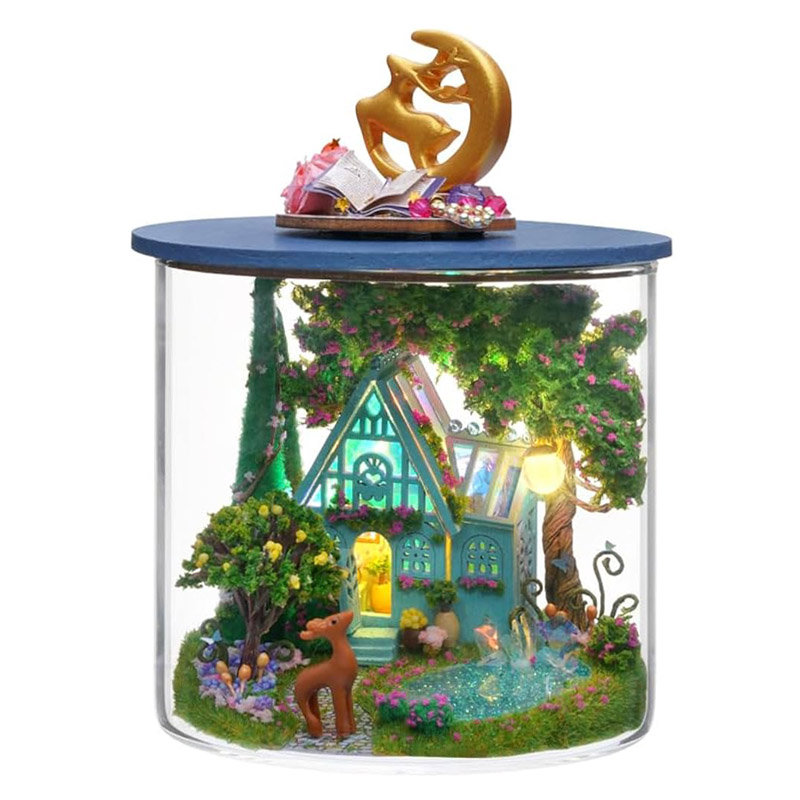 Turkusowe jezioro MIniaturowy domek DIY Do samodzielnego złożenia 3D