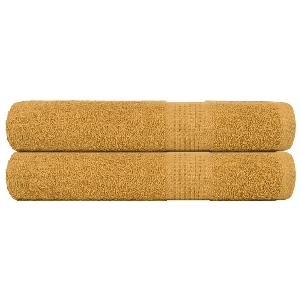 vidaXL Ręczniki do sauny 2 szt. Złoty 80x200 cm 360 gsm 100% bawełna