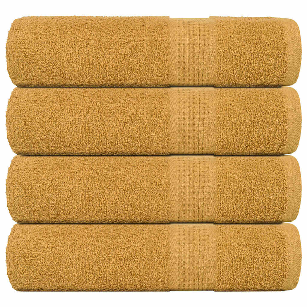 vidaXL Ręczniki prysznicowe 4 szt. Złoty 70x140cm 360 gsm 100% bawełna