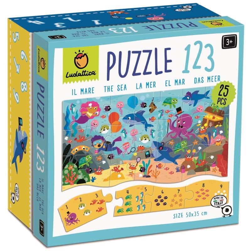 Puzzle matematyczne dla najmłodszych 123 MORZE, Ludattica