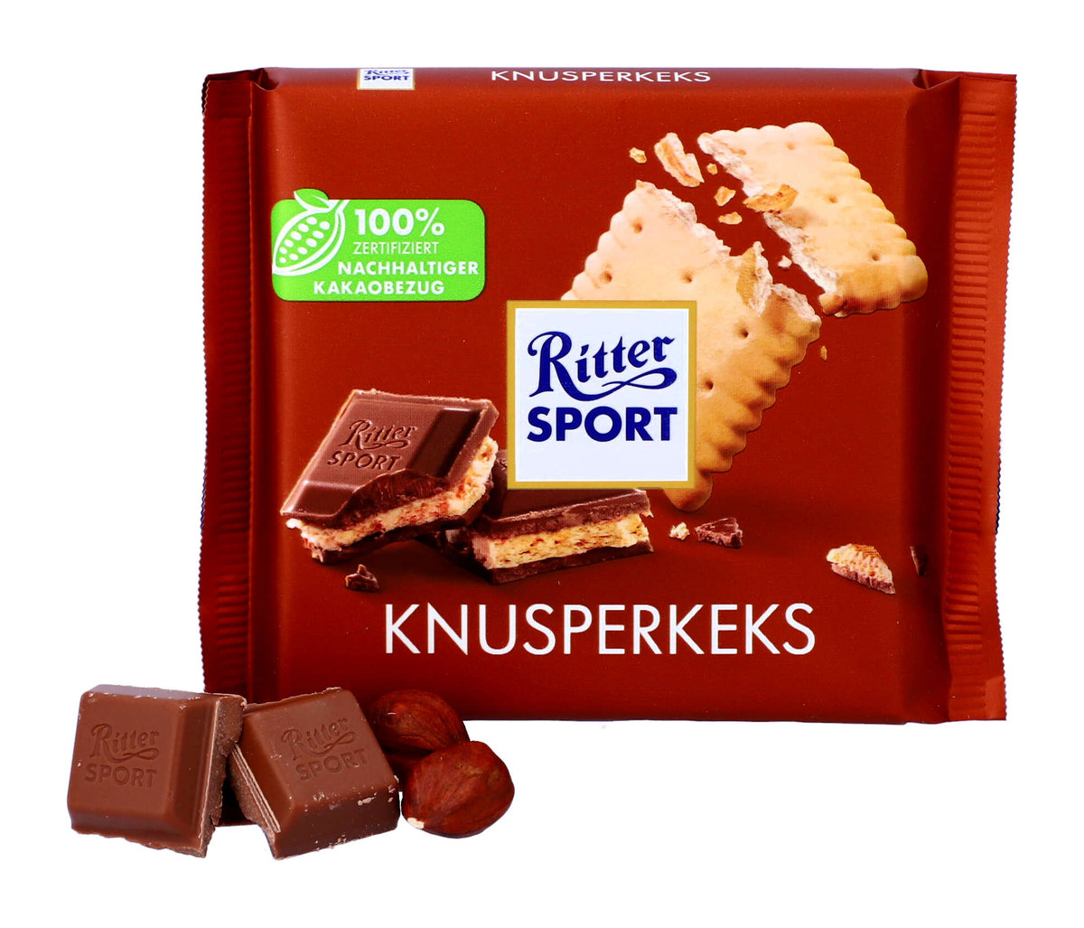 Ritter Sport, czekolada mleczna, krem i herbatniki, 100g