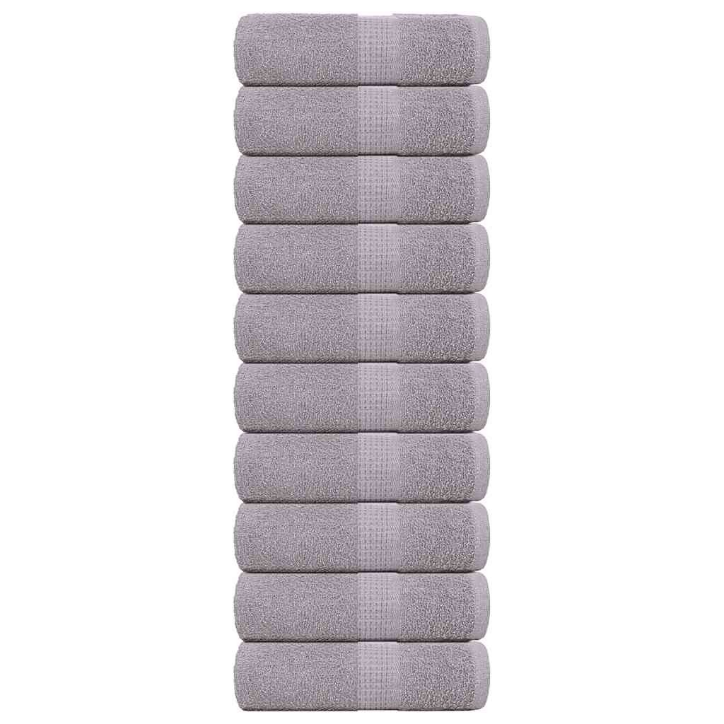 vidaXL Ręczniki mydlane 10 szt. Szare 30x30 cm 360 gsm 100% bawełna