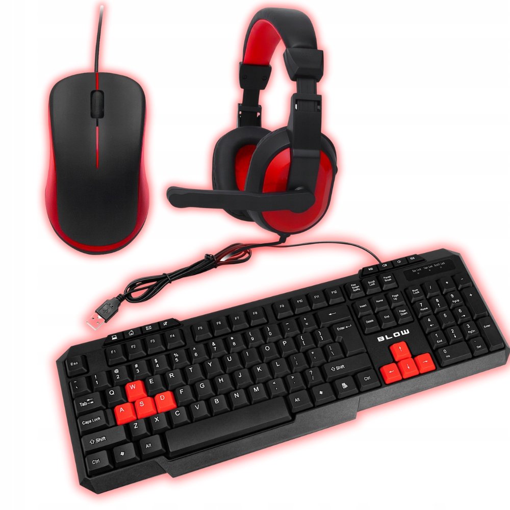 ZESTAW Gamingowy E-SPORT 3w1 dla graczy KLAWIATURA - MYSZ - SŁUCHAWKI