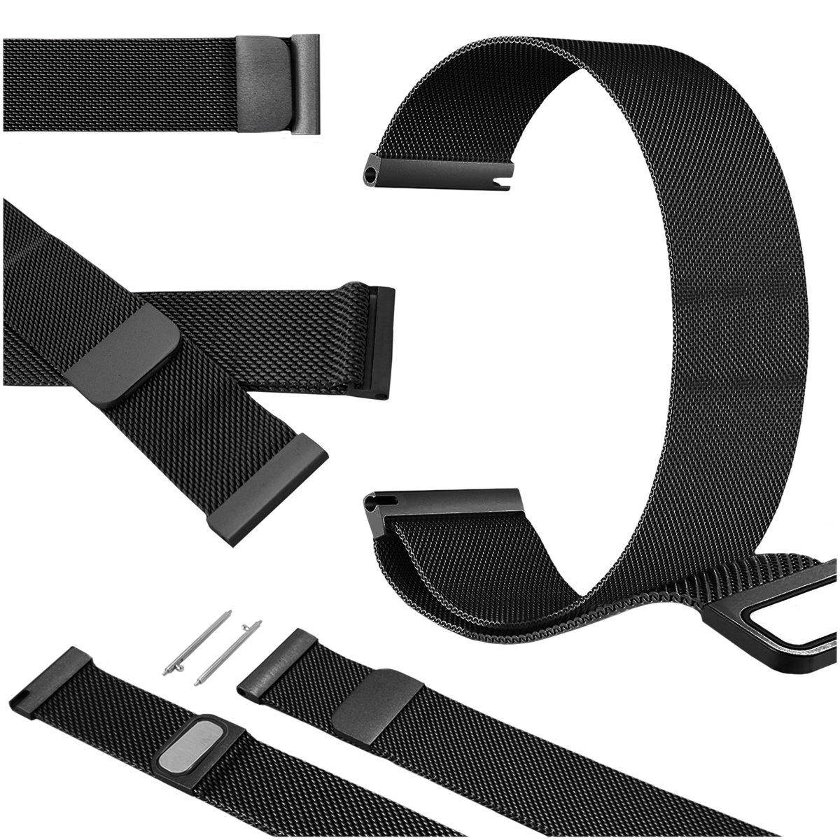 Pasek do Xiaomi Watch S3 smartwatch czarna opaska 22mm z teleskopami