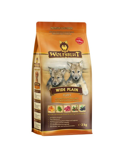 WOLFSBLUT Wide Plain Puppy sucha karma dla szczeniąt alergików z koniną i słodkimi ziemniakami 12,5 kg -
