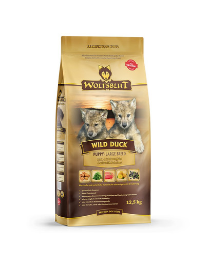 WOLFSBLUT Wild Duck Large Breed Puppy sucha karma dla szczeniąt dużych ras z kaczką 12,5 kg -
