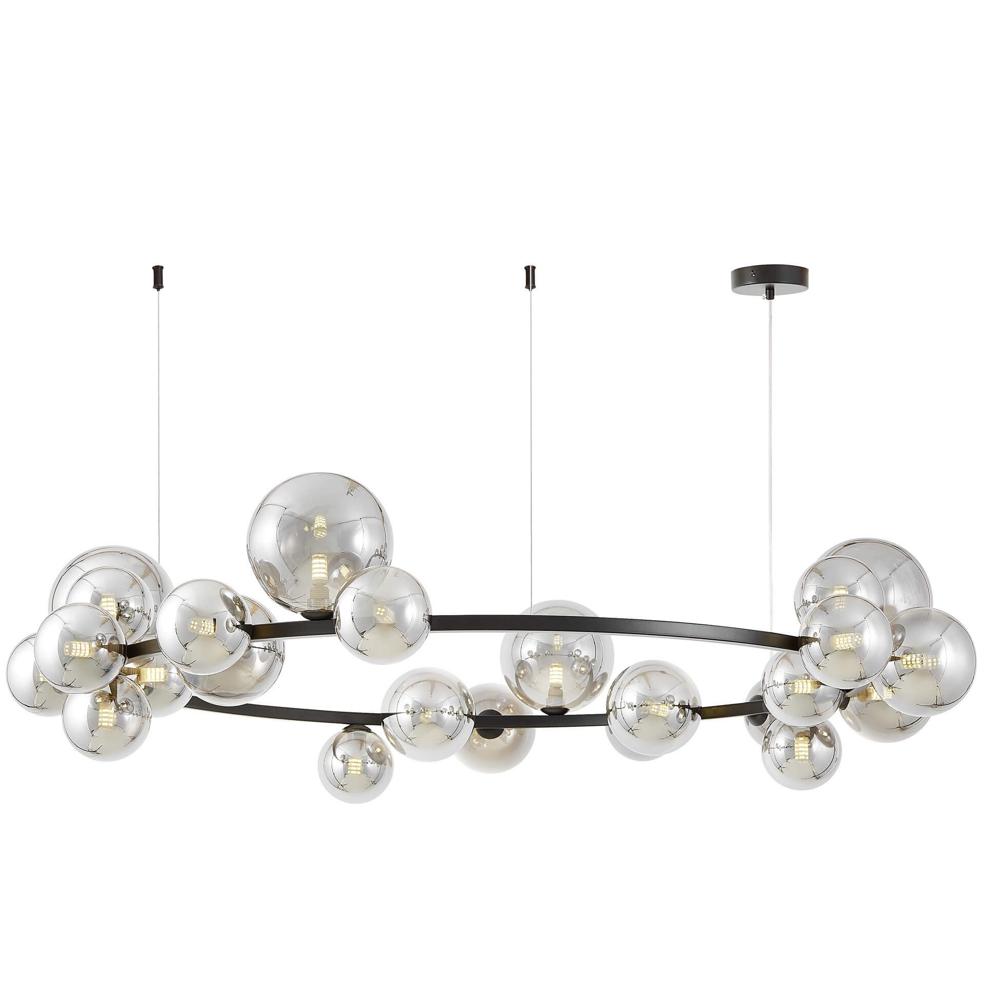 NOWOCZESNA LAMPA WISZĄCA CZARNO-DYMIONY MERIDO W24