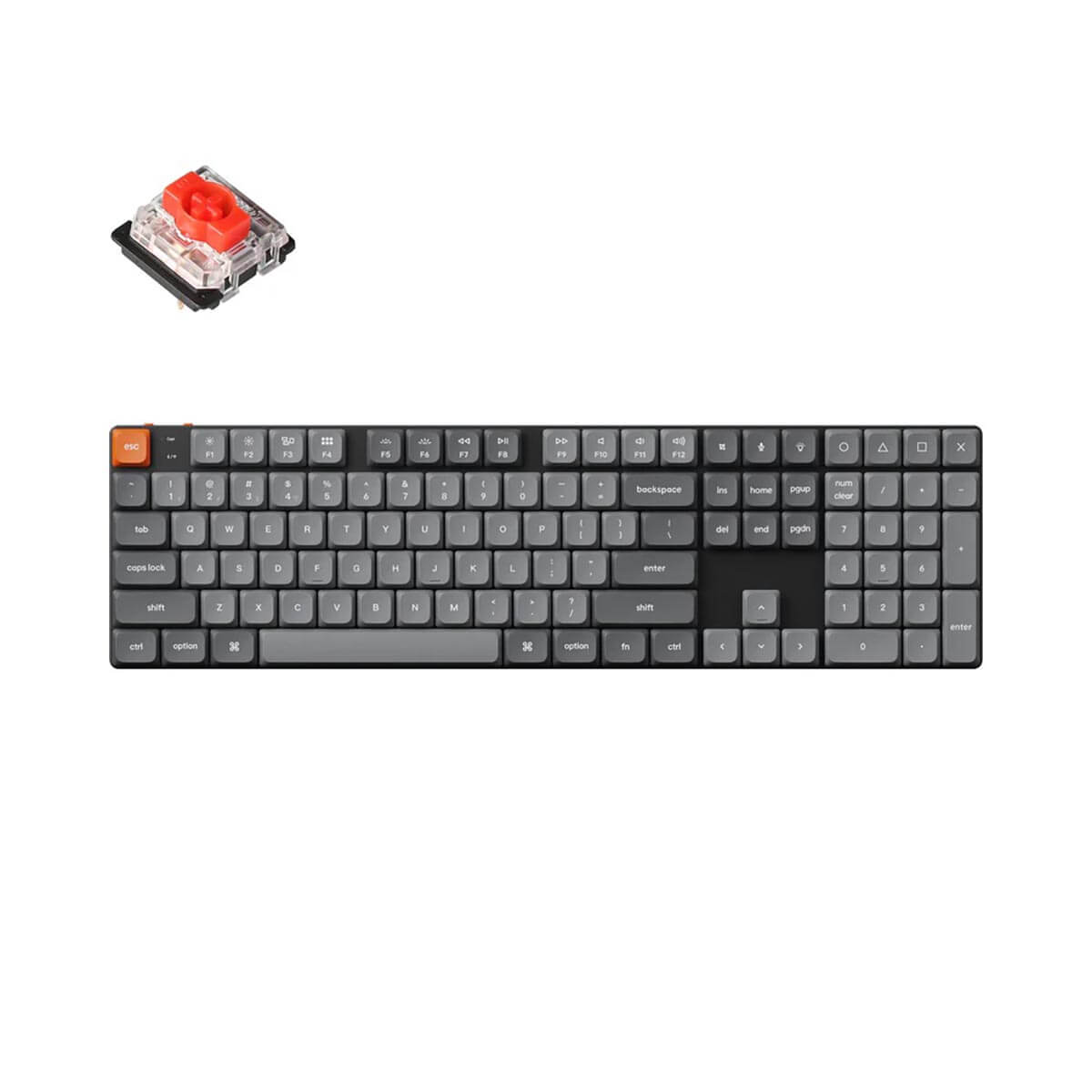Keychron K5 MAX bezprzewodowa klawiatura mechaniczna z podświetleniem RGB swappable Low Profile Gateron Red Switch - Czarna (Black)