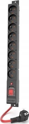 Listwa zasilająca Acar Urządz. zas.-zabezpiecz. acar R8 POWER 16A, czarny 5m W2452