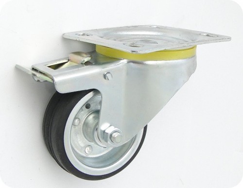 Un Koło Metal-Guma 80Mm Obudowa Skrętna+Hamulec 6H KL080 SKR HA 5903636524399