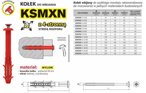 Kołek Szybki Montaż Z Kołnierzem Ksmxn 8*50Mm