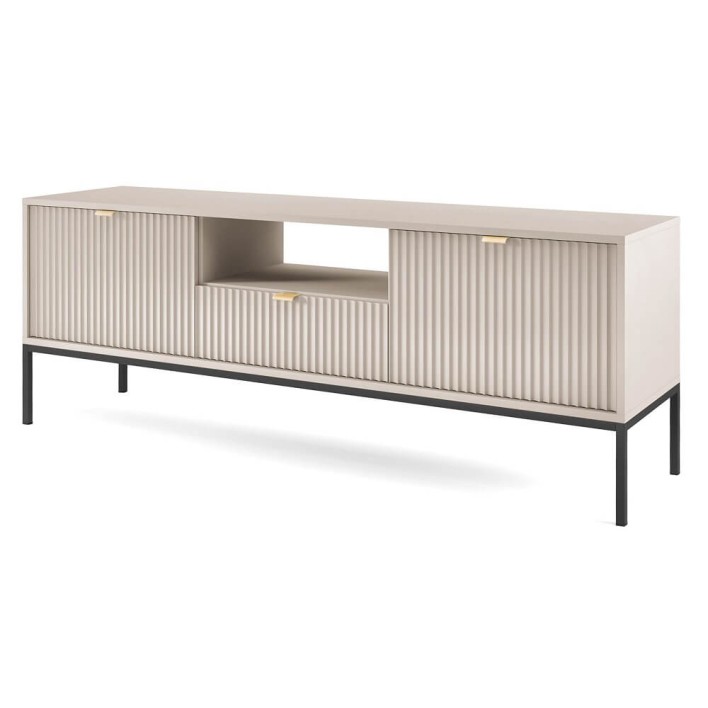 Szafka RTV NOVA RTV154 Kaszmir + złoty uchwyt Czarne nogi