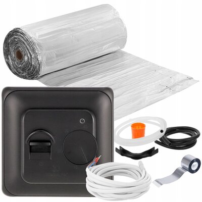 Mata grzewcza pod panele MISSION AIR PTC MAL-160W/m2 12m² (24mb x 50cm) + regulator Aries Czarny