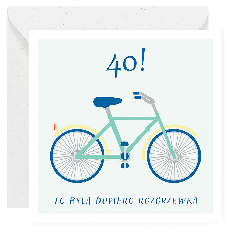 Kartka na 40. Urodziny - Rower / muka