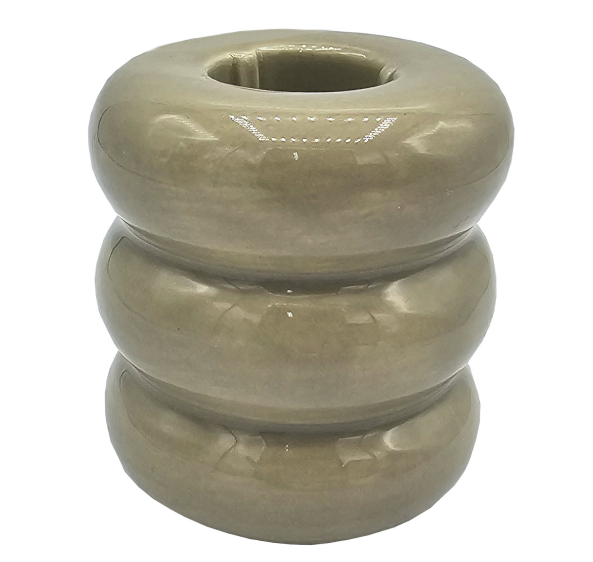 Świecznik stołowy nowoczesny ceramiczny beżowy