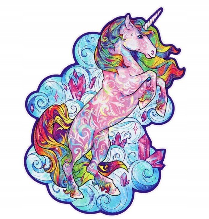 Puzzle Drewniane Dla Dorosłych Kolorowy Jednorożec Unicorn S