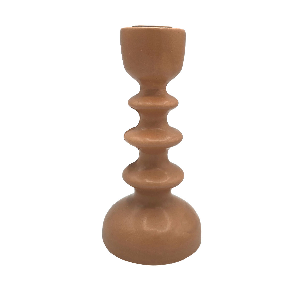 Świecznik stołowy nowoczesny ceramiczny pomarańczowy