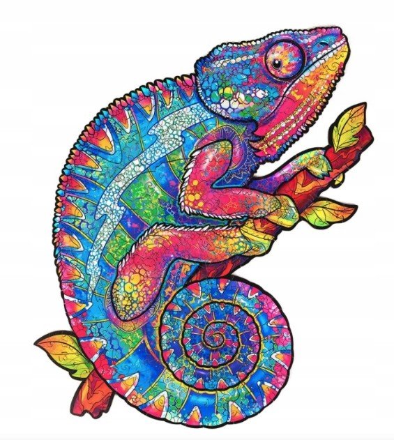 Puzzle Drewniane Dla Dorosłych Kolory Kameleon