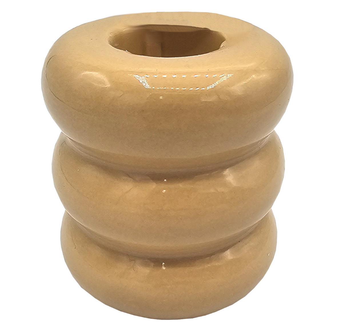 Świecznik stołowy nowoczesny ceramiczny beżowy