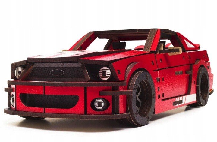 Puzzle Drewniane Łamigłówka Unimodels Unidragon Stallion GT Czerwony