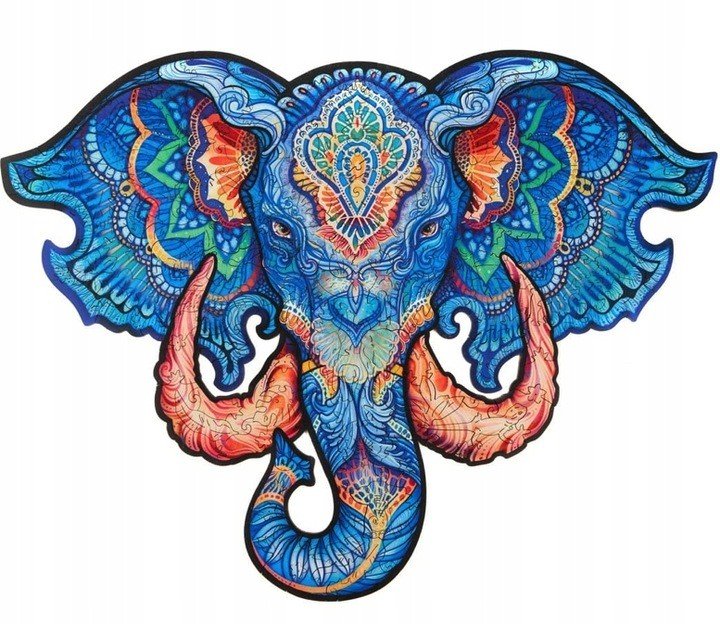 Puzzle Drewniane Dla Dorosłych Kolorowy Słoń