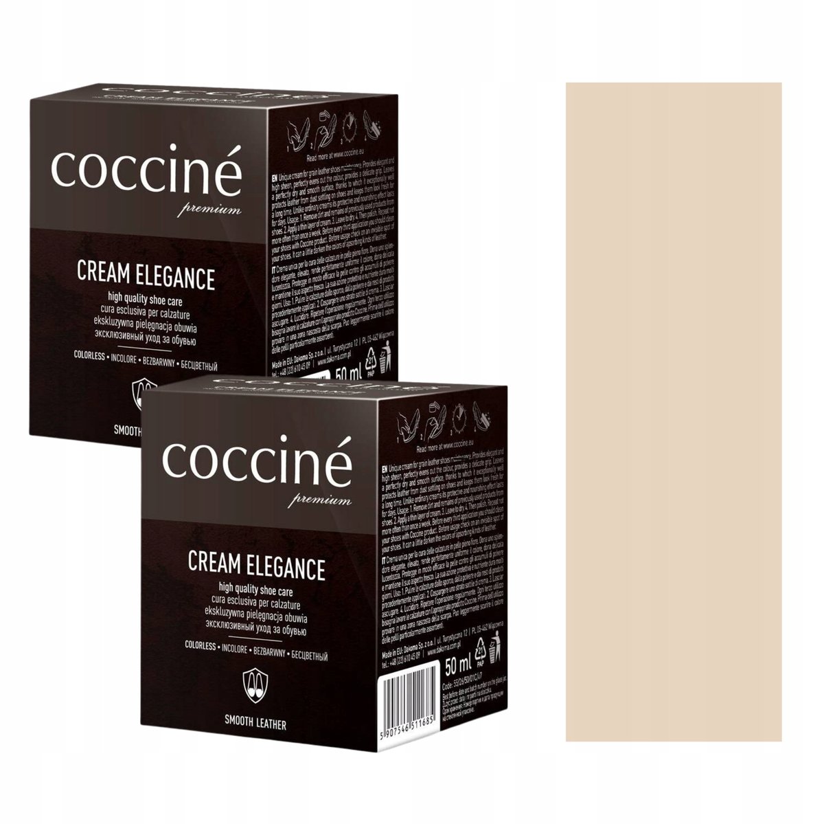 2x Cream Elegance Krem do Skór Woskowy Nabłyszczanie Odżywianie Skóry Beż