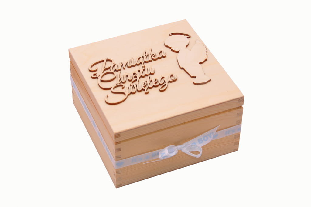 Szkatułka na chrzest dla chłopca prezent - szkatułka z imieniem.