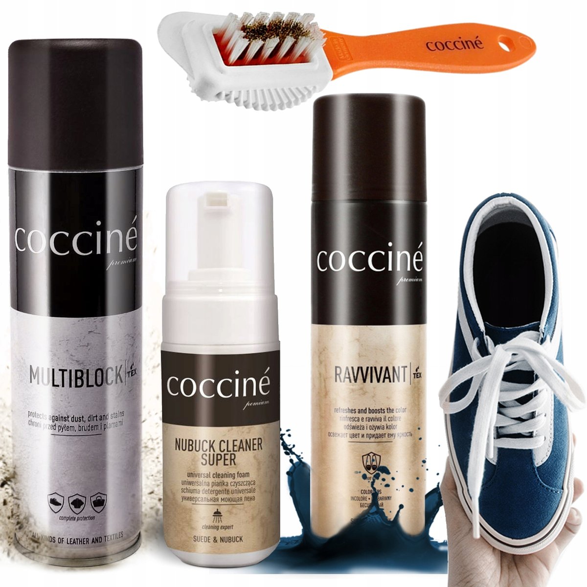 GRANATOWY ZESTAW 4W1 COCCINE OCHRONA RENOWACJA BUT