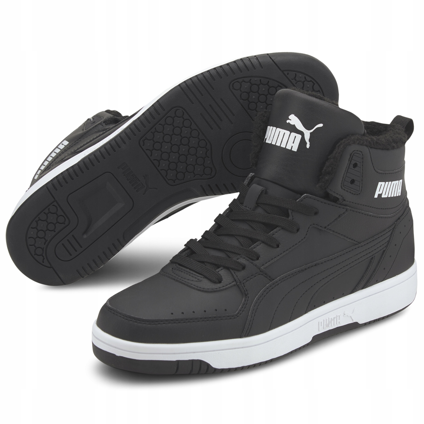 Buty męskie zimowe ocieplane Puma Rebound Joy Fur 37557601 czarne 48.5