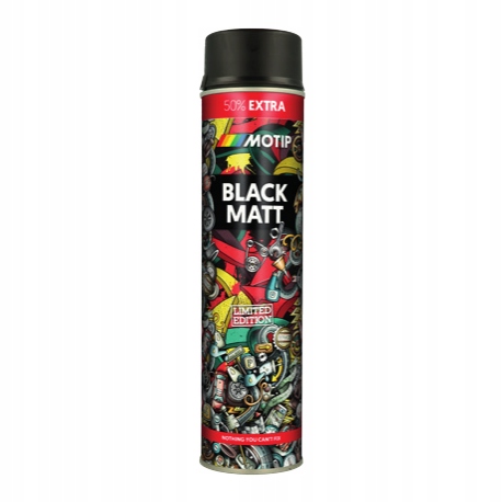 Motip Lakier akrylowy czarny mat 600ml Black Mat spray akryl