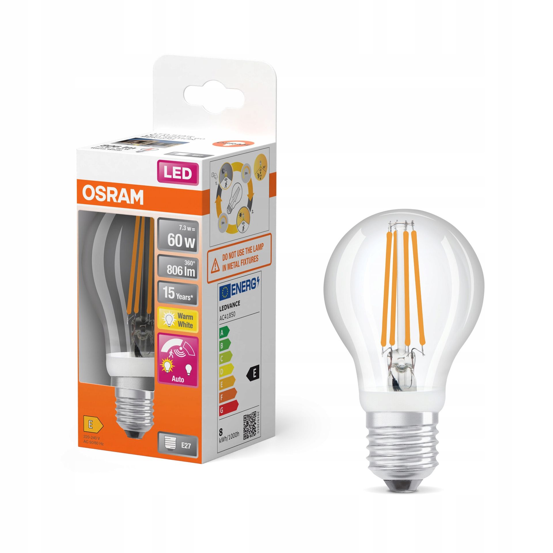 Żarówka Led E27 806 lm 60W Mocna Do Domu Ogrodu Garażu Dekoracyjna