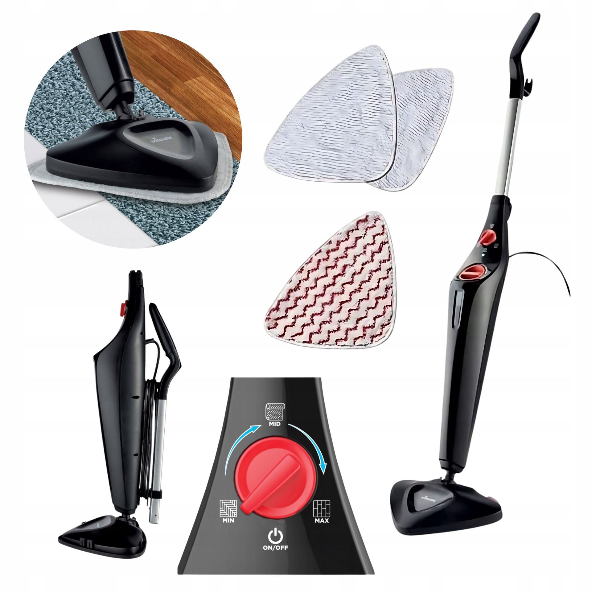 Vileda mop parowy 3.0 Elektryczny Bez Detergentów Eko Sprzątanie Wkład x 3