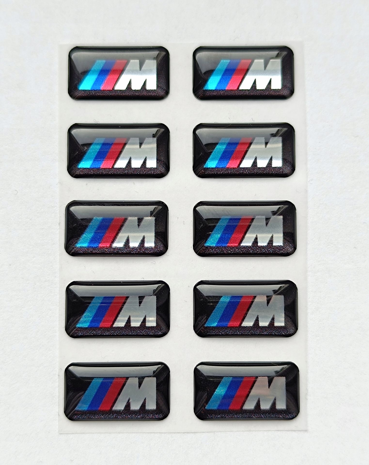 10x Bmw M-Power naklejki logo 3D znaczki na felgi kierownicę 18x10 chrom