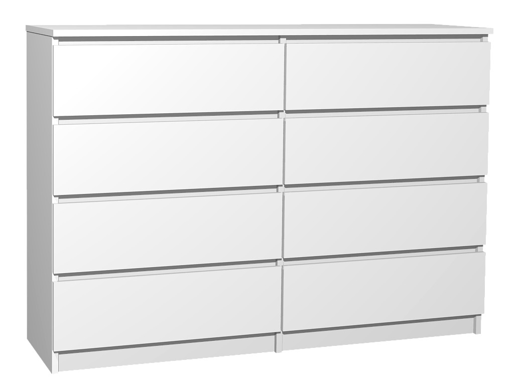 Duża Biała Komoda York 128 8 Szuflad Od Producen