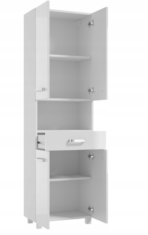 Słupek łazienkowy biały stojący 170x50 cm modny praktyczny