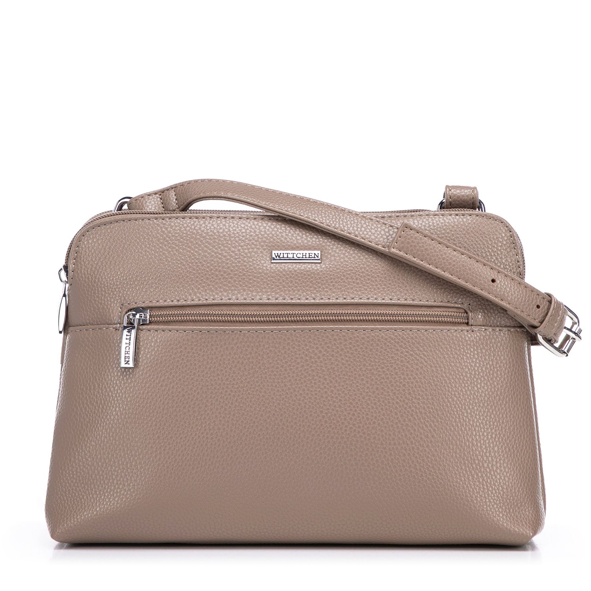Damska crossbody dwukomorowa z ekoskóry beżowa
