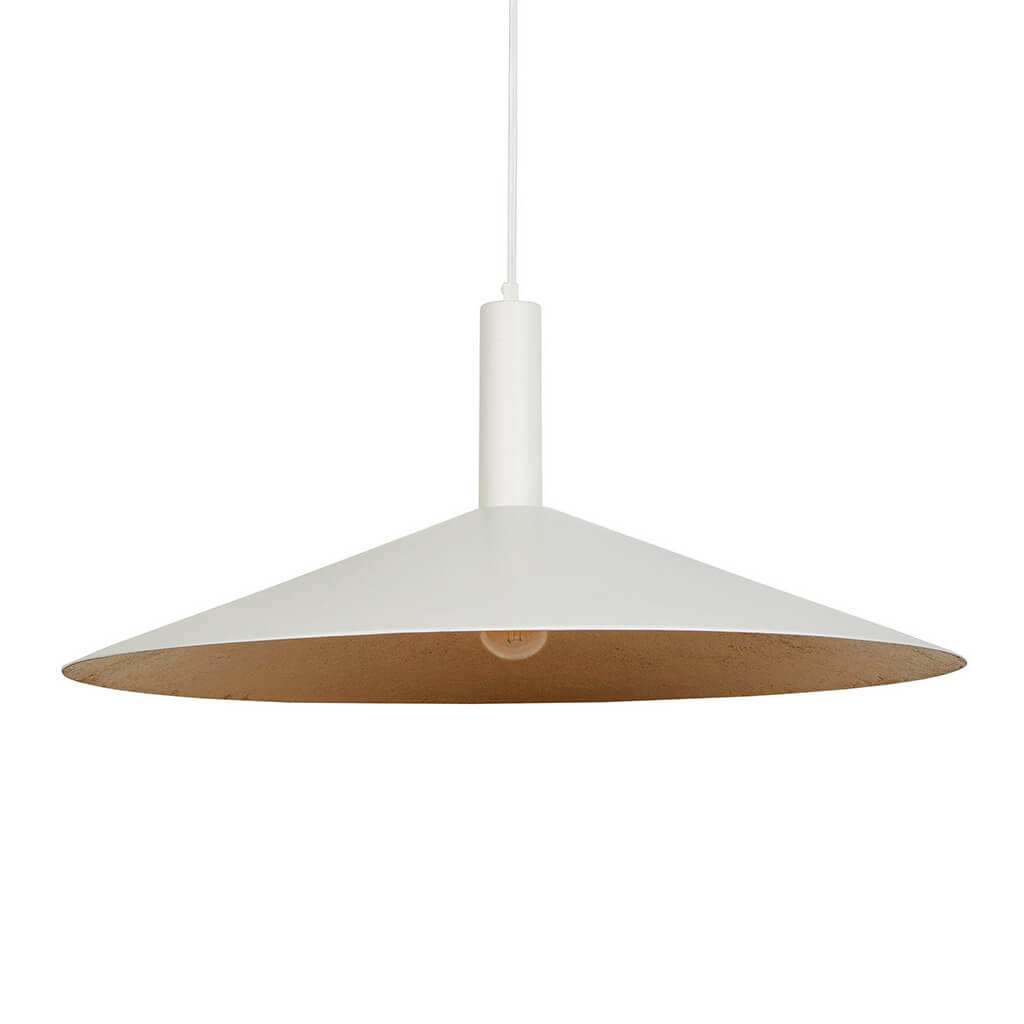 Wisząca lampa Capri 41017 Sigma stożek zwis biała miedziana