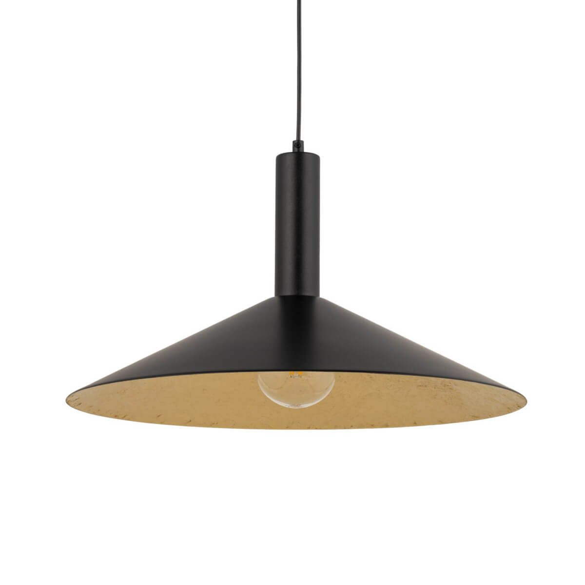 Sypialniana lampa wisząca Capri 41010 Sigma dysk czarna złota