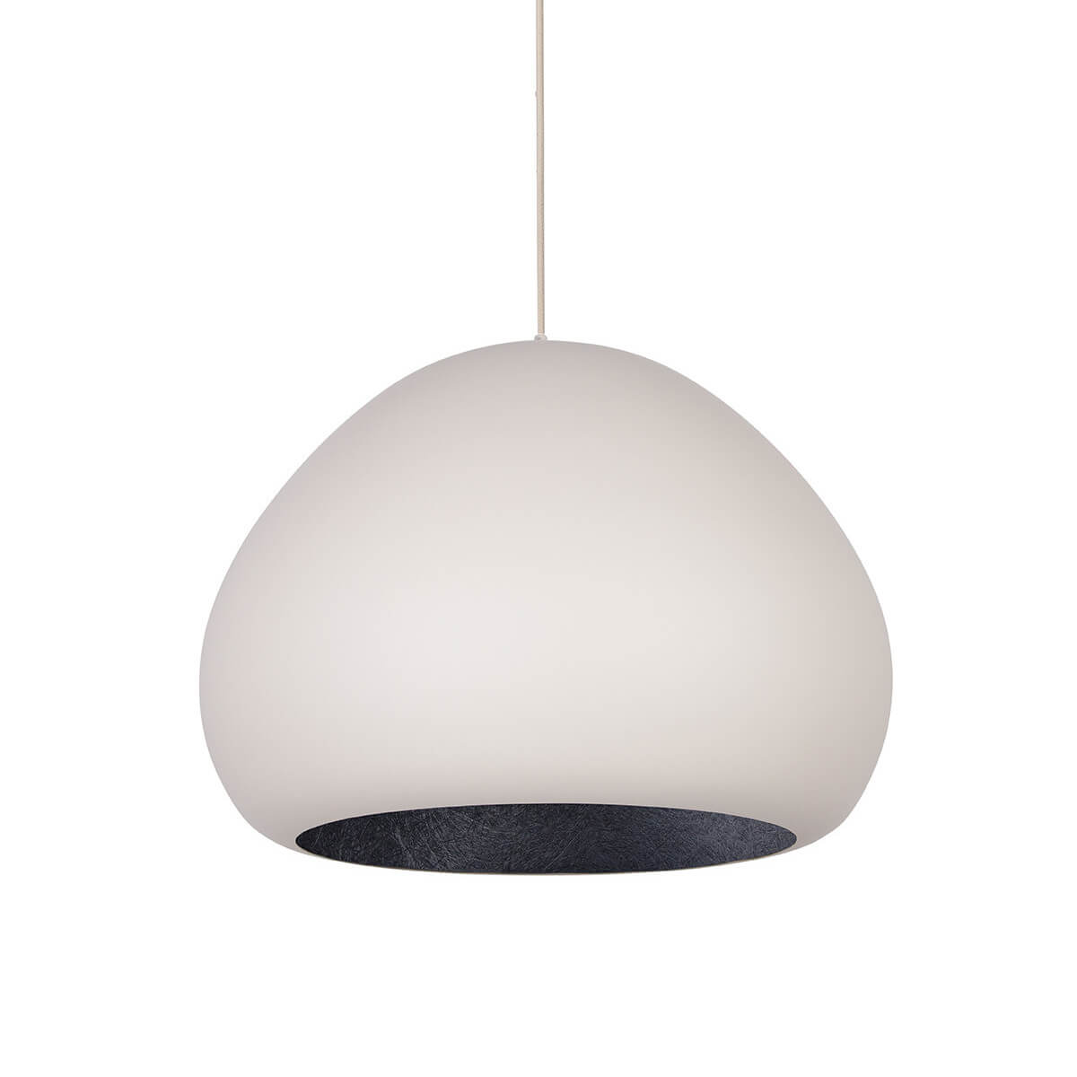 Wisząca lampa do salonu Lava 41083 Sigma półokrąg zwis beżowa czarna