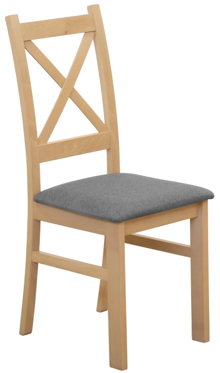 Krzesło krzyżak drewniane do jadalni Dąb Artisan/Szary