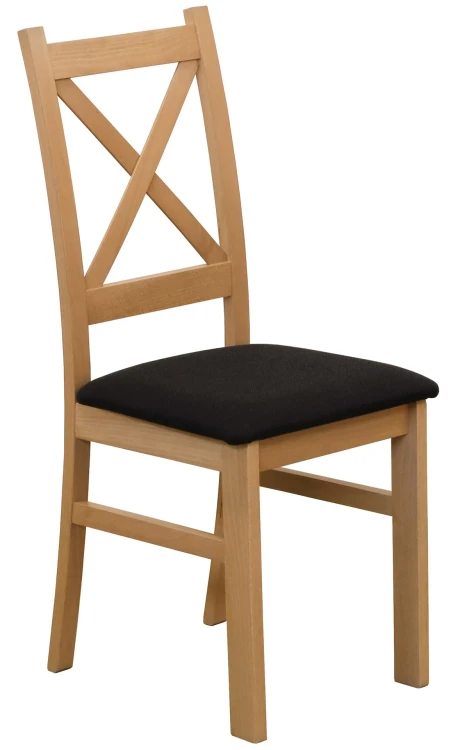 Krzesło krzyżak drewniane do jadalni Dąb Artisan/Czarny