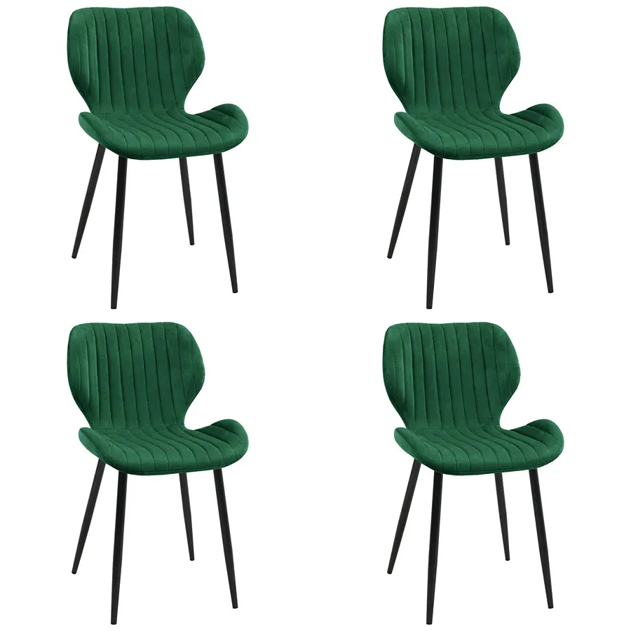 Komplet 4 krzeseł do kuchni butelkowa zieleń W6-R51