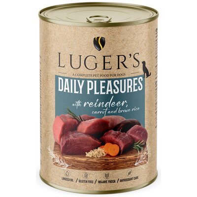 Karma dla psa LUGERS Daily Pleasures z reniferem, marchewką i brązowym ryżem 400 g