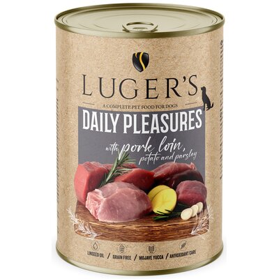 Karma dla psa LUGERS Daily Pleasures ze schabem wieprzowym, ziemniakiem i pietruszką 400 g