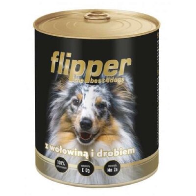 Dolina Noteci FLIPPER Z WOŁOWINĄ I DROBIEM 800g