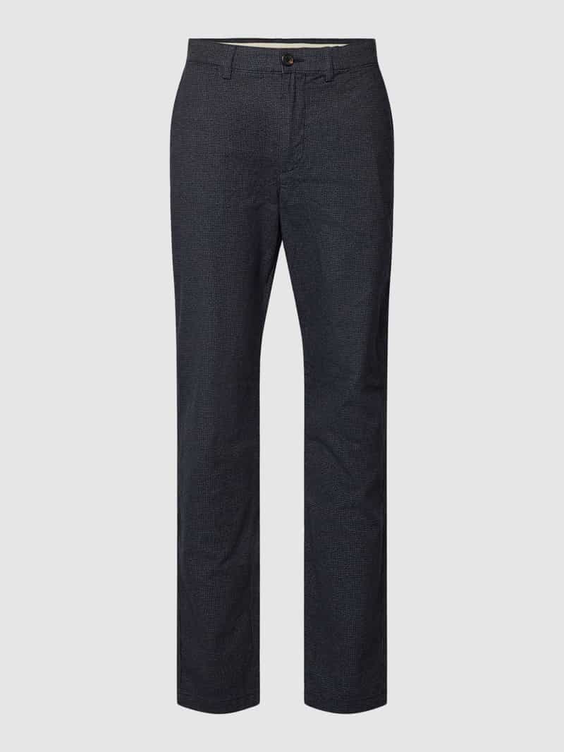 Spodnie o kroju slim fit z drobnym wzorem w pepitkę model ‘MILES'